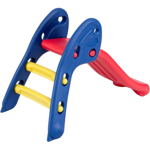  [아마존베스트]BABY JOY Folding Slide, Indoor First Slide Plastic Play Slide Climber Kids (Ellipse Rail)