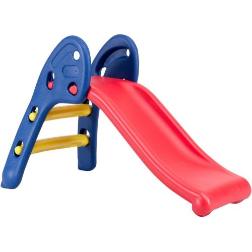  [아마존베스트]BABY JOY Folding Slide, Indoor First Slide Plastic Play Slide Climber Kids (Ellipse Rail)