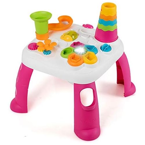  Baby Joy Toddler Learning Table, 2 in 1 Sit to Stand Early Education Toy, Convertible Activity Play Game Musical Table w/ Sound, Light, Music Functions, Kids Toddler Birthday Gift