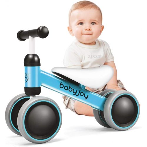  BABY JOY Baby Balance Bikes, Baby Bicycle, Children Walker Toddler Baby Ride Toys for 9-24 Months, Ride-on Toys Gifts Indoor Outdoor for 1 Year Old, No Pedal Infant 4 Wheels Bike (