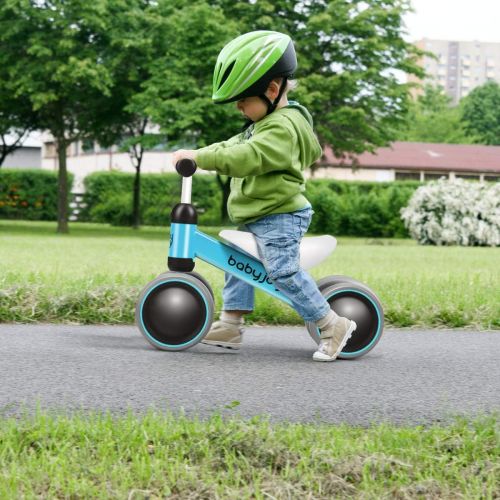  BABY JOY Baby Balance Bikes, Baby Bicycle, Children Walker Toddler Baby Ride Toys for 9-24 Months, Ride-on Toys Gifts Indoor Outdoor for 1 Year Old, No Pedal Infant 4 Wheels Bike (