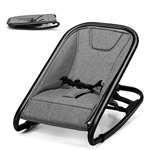  Baby JOY 2 in 1 Baby Rocker, Portable Baby Bouncer Seat w/ 2 Adjustable Recline Positions, Folding Infant Bouncer Seat w/ 2 Modes of Use for Newborn Babies, 33 LBS Weight Capacity