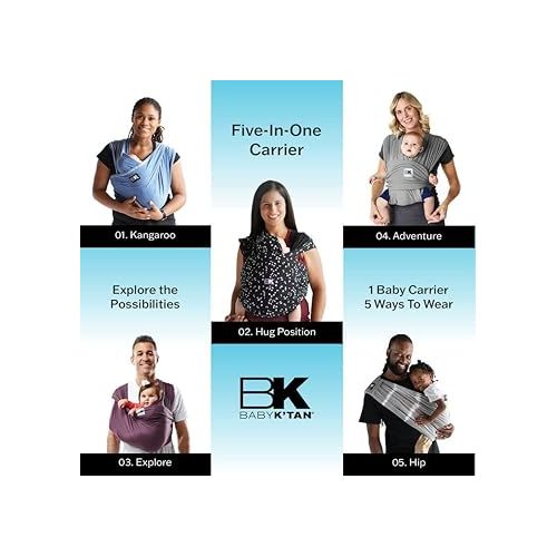  Original Baby K'tan Baby Carrier: #1 Easy Pre-Wrapped, Soft, Slip-On, No Rings, No Buckles | 5 in 1 Baby Sling Gift | The Best Hands Free Infant Wrap For Newborn to Toddler up to 35lb (See Size Chart)