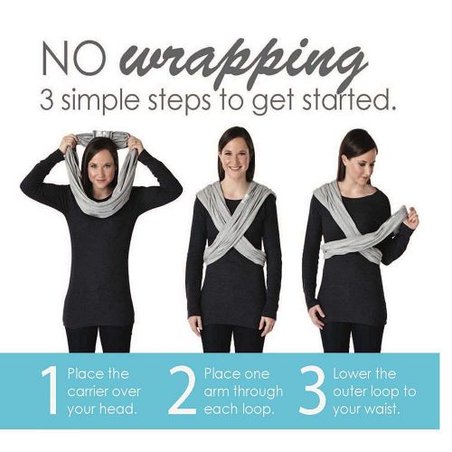  Baby K’tan Breeze Baby Wrap Carrier, Infant and Child Sling - Simple Wrap Holder for Babywearing - No Rings or Buckles - Carry Newborn up to 35 lbs, Black, XS (W Dress 2-4 / M Jack