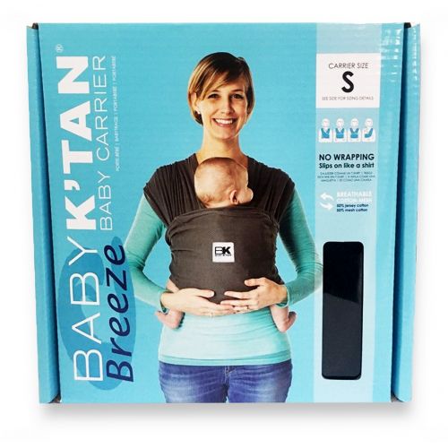  Baby K’tan Breeze Baby Wrap Carrier, Infant and Child Sling - Simple Wrap Holder for Babywearing - No Rings or Buckles - Carry Newborn up to 35 lbs, Charcoal, S (W Dress 6-8 / M Ja