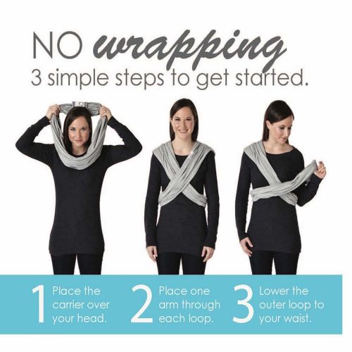  Baby K’tan Breeze Baby Wrap Carrier, Infant and Child Sling - Simple Wrap Holder for Babywearing - No Rings or Buckles - Carry Newborn up to 35 lbs, Charcoal, S (W Dress 6-8 / M Ja