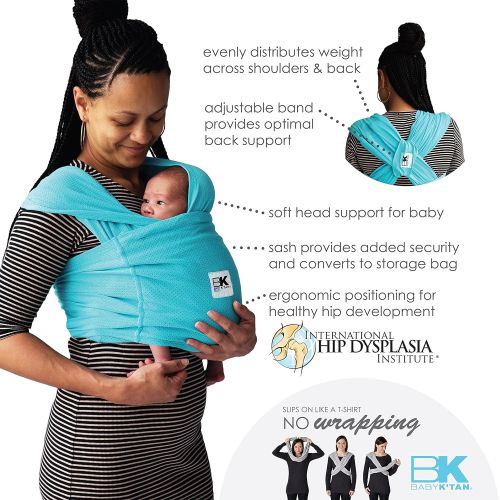  Baby K’tan Breeze Baby Wrap Carrier, Infant and Child Sling - Simple Wrap Holder for Babywearing - No Rings or Buckles - Carry Newborn up to 35 lbs, Charcoal, S (W Dress 6-8 / M Ja