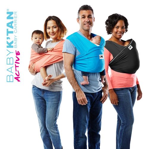  Baby K’tan Active Baby Wrap Carrier, Infant and Child Sling - Simple Wrap Holder for Babywearing - No Rings or Buckles - Carry Newborn up to 35 lbs, Ocean Blue, XS (W 2-4 / Men’s J