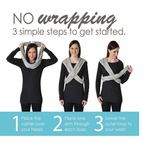  Baby K’tan Active Baby Wrap Carrier, Infant and Child Sling - Simple Wrap Holder for Babywearing - No Rings or Buckles - Carry Newborn up to 35 lbs, Ocean Blue, M (W 10-14 / Men’s