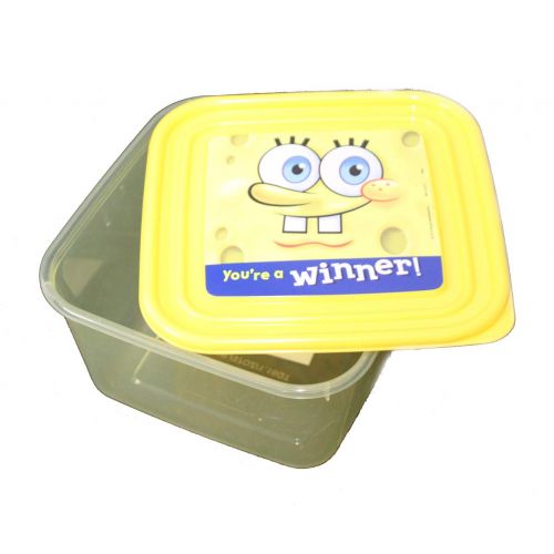  Baby King Spongebob 2pc Lunch Set for kids - Includes Divided Plate and Square Sandwich Box Container with lid