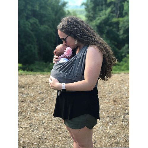  [아마존베스트]Baby K’tan Breeze Baby Wrap Carrier, Infant and Child Sling - Simple Wrap Holder for Babywearing - No Rings or Buckles - Carry Newborn up to 35 lbs, Charcoal, S (W Dress 6-8 / M Ja