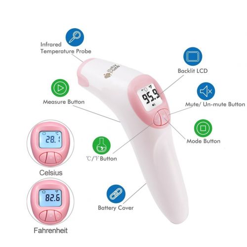  Baby Mate Dual Mode Forehead Digital Thermometer for Adults, Kids, Baby, Pets - Exergen Temporal Thermometer No Touch Thermometer - Non Contact Infrared Thermometer Forehead - Vete