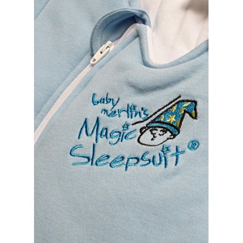  Baby Merlins Magic Sleepsuit - Swaddle Transition Product - Microfleece - Blue - 3-6 Months