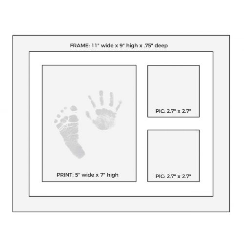  [아마존베스트]Baby Mushroom Ultimate Baby Ink Handprint Footprint Kit & Frame  with Premium Picture Photo Frame, Safe Ink Pad Stamp, Paper & Bonus Stencil. The Perfect Personalized Baby Shower, Newborn Gift