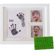 Baby Mushroom Ultimate Baby Ink Handprint Footprint Kit & Frame  with Premium Picture Photo Frame, Safe Ink Pad Stamp, Paper & Bonus Stencil. The Perfect Personalized Baby Shower, Newborn Gift