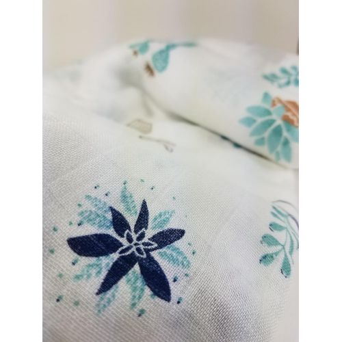  Premium Bamboo Muslin Swaddle Blanket by Baby Owl| Soft Silky Unisex Receiving Wrap for Boys and...