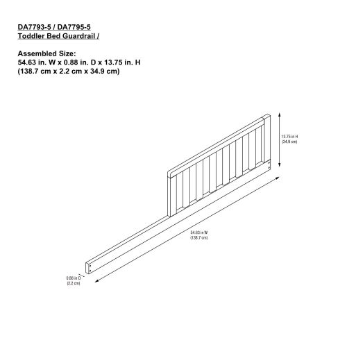  Baby Relax Kellee Toddler Guard Rail, Slate Gray