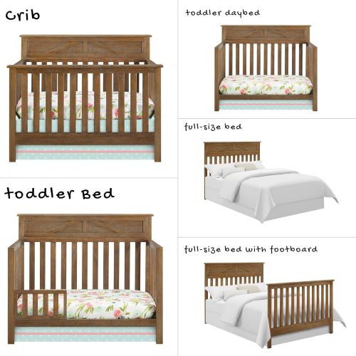  Baby Relax Hathaway 5-in-1 Convertible Crib, Rustic Coffee