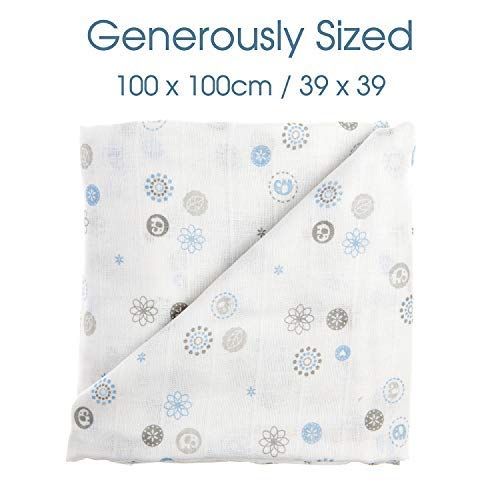  Baby Sense Silky Soft Receiver Muslin Blanket | Stretchy Breathable Bamboo & Cotton