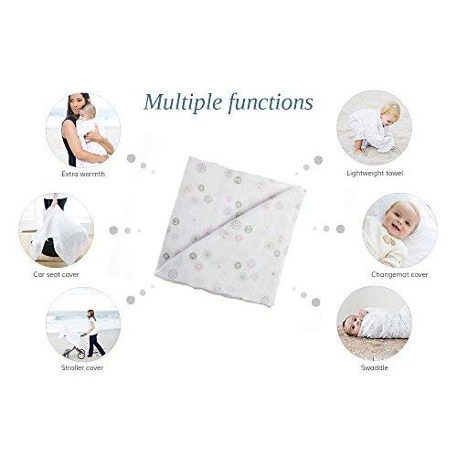  Baby Sense Silky Soft Receiver Muslin Blanket | Stretchy Breathable Bamboo & Cotton