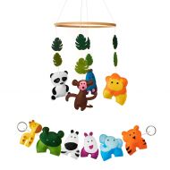 Baby Sprout Jungle Animals Crib Mobile and Nursery Decor Set