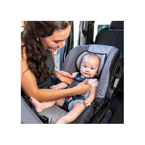  Baby Trend EZ Lift 35 Plus Ergonomic Lightweight Rear Facing Infant Car Seat with Multi Position Base and Cozy Cover, Stormy Gray/Black