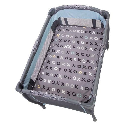  Baby Trend Trend-E Portable Pack and Play Bassinet Baby Nursery Center Play Yard with Wheels, Starlight Blue