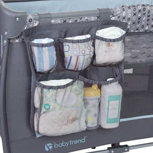  Baby Trend Trend-E Portable Pack and Play Bassinet Baby Nursery Center Play Yard with Wheels, Starlight Blue