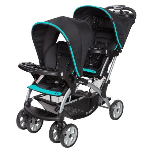  [아마존베스트]Baby Trend Sit n Stand Double Stroller, Optic Teal