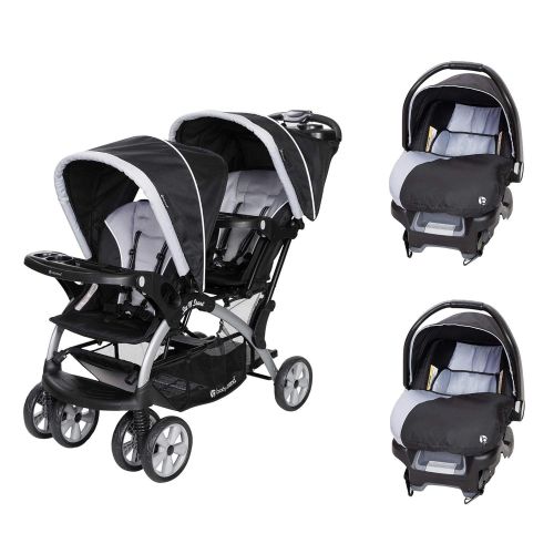  Baby Trend Sit N Stand Tandem Stroller + Car Seats (2) Travel System, Stormy