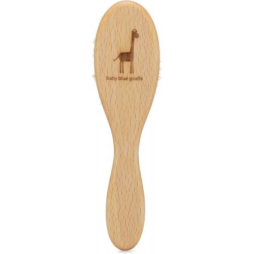  [아마존베스트]Baby blue giraffe Super Soft Baby Hair Brush by baby blue giraffe: 100% Made in Germany from All Natural Beech...