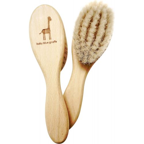  [아마존베스트]Baby blue giraffe Super Soft Baby Hair Brush by baby blue giraffe: 100% Made in Germany from All Natural Beech...