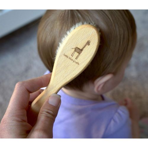  [아마존베스트]Baby blue giraffe Super Soft Baby Hair Brush by baby blue giraffe: 100% Made in Germany from All Natural Beech...