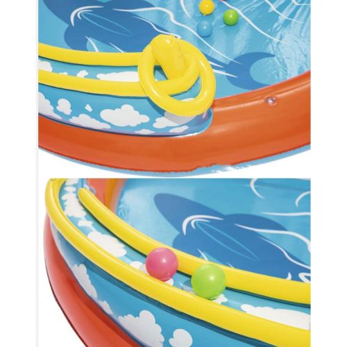 인플레터블 Baby inflatable ZDYG Child Inflatable Swimming Pool ，Baby Inflatable Bathtub Outdoor Summer PVC Paddling Pool, Family Backyard Kids Fun Paddling Pools-265x265x104cm