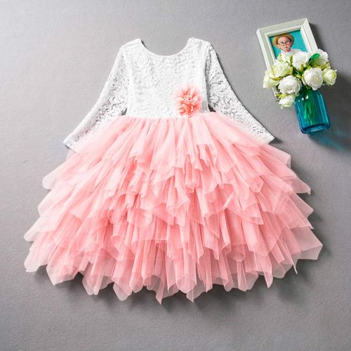  Baby.Yep Toddler Baby Flower Girls Beaded Lace Backless A-Line Princess Tutu Tulle Party Dress