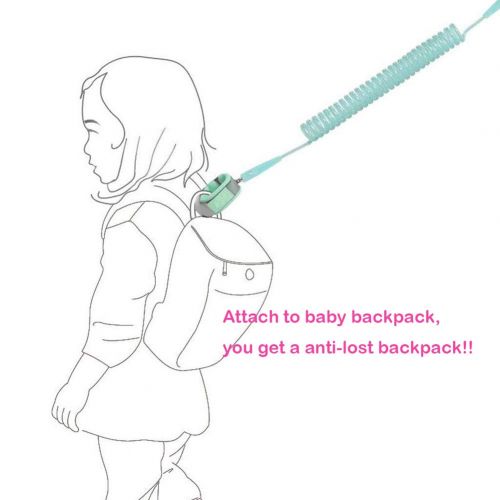  [아마존베스트]BabyAntiLost 2 in 1 Baby Leash Toddler Anti Lost Wrist Link and Vest Harness with Child Lock (Mint Green, 6.5ft Length)