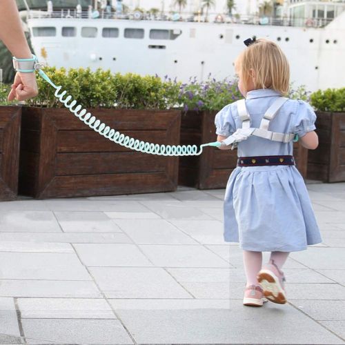  [아마존베스트]BabyAntiLost 2 in 1 Baby Leash Toddler Anti Lost Wrist Link and Vest Harness with Child Lock (Mint Green, 6.5ft Length)