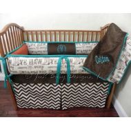 BabyBeddingbyJBD Custom Baby Bedding Set Colton - Boy Baby Bedding, Western Baby Bedding, Cowboy Crib Bedding, Chevron Crib bedding