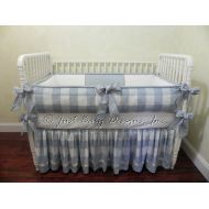 BabyBeddingbyJBD Custom Baby Bedding Set Anderson - Boy Baby Bedding, Blue Plaid Crib Bedding, Buffalo Check Baby Bedding