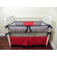 /BabyBeddingbyJBD Baseball Crib Bedding Set Kenny - Boy Baby Bedding, Baseball Baby Bedding, Sports Nursery Bedding with Navy, Red, and Gray