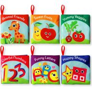 BabyBibi Cloth Books for Babies (Set of 6) - Premium Quality Soft Books for Toddlers. Touch and Feel Crinkle Paper. Safe and Fully Certified. Infant Books for Early Children Development