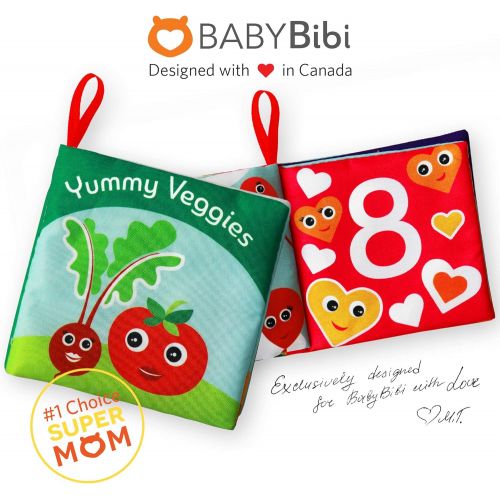  BabyBibi Cloth Books for Babies (Set of 6) - Premium Quality Soft Books for Toddlers. Touch and Feel Crinkle Paper. Cloth Books for Early Childrens Development.