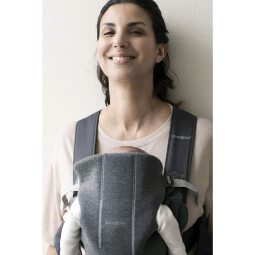  BabyBjoern Baby Carrier Mini in 3D Jersey - Dark Grey