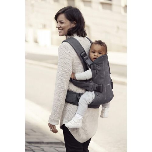  BabyBjoern BABYBJOERN New Baby Carrier One 2019 Edition, Cotton, Denim Grey/Dark Grey