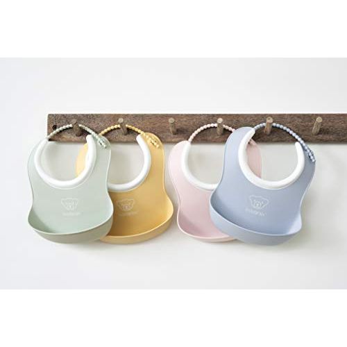  BABYBJOERN Small Baby Bib 2-Pack, Powder Green/Powder Pink