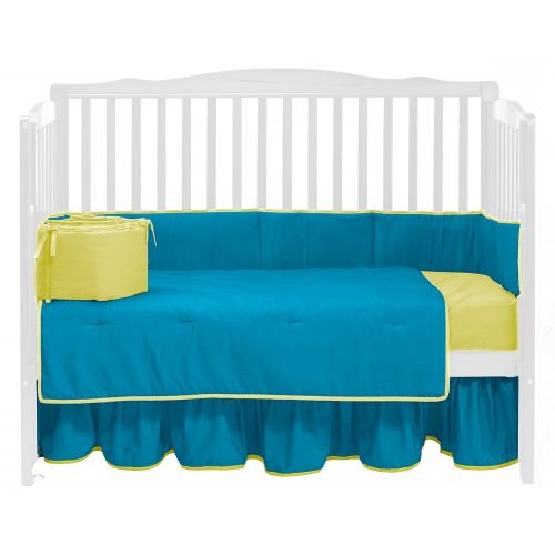  BabyDoll Bedding Baby Doll Bedding Solid Reversible Crib Bedding Set, RedYellow