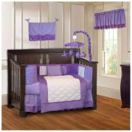 BabyFad Minky Purple 10 Piece Baby Crib Bedding Set