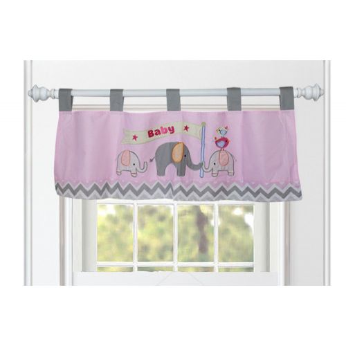  BabyFad Elephant Chevron Pink 10 Piece Baby Crib Bedding Set