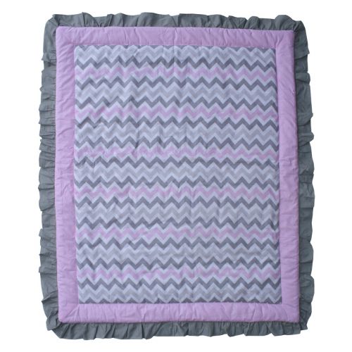  BabyFad Elephant Chevron Pink 10 Piece Baby Crib Bedding Set