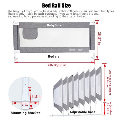  [아마존베스트]BabyGuard Bed Rails for Toddlers - Extra Long and Tall Baby Bed Rail Guard for Baby Kids Child Infants...